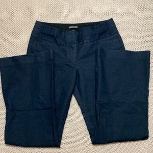 SOLD ON MERCARI Wide Legged Editor Navy Combo Denim-Like